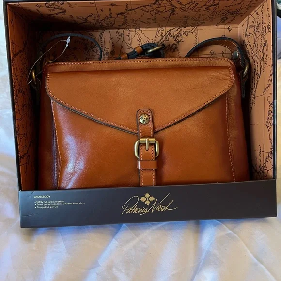 Patricia Nash brown leather Avellino crossbody bag/purse - Picture 1 of 13